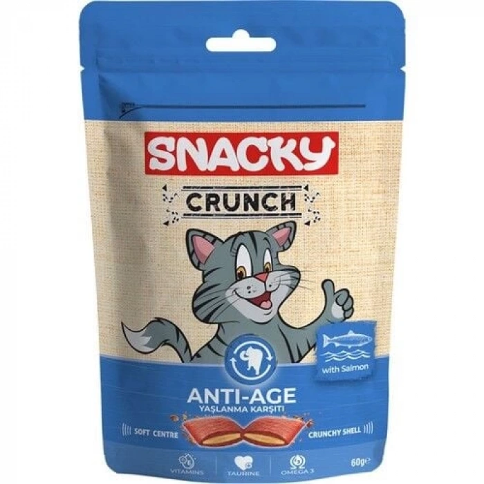 Snacky Crunch Anti-Age Kedi Ödülü Somonlu 60 Gr