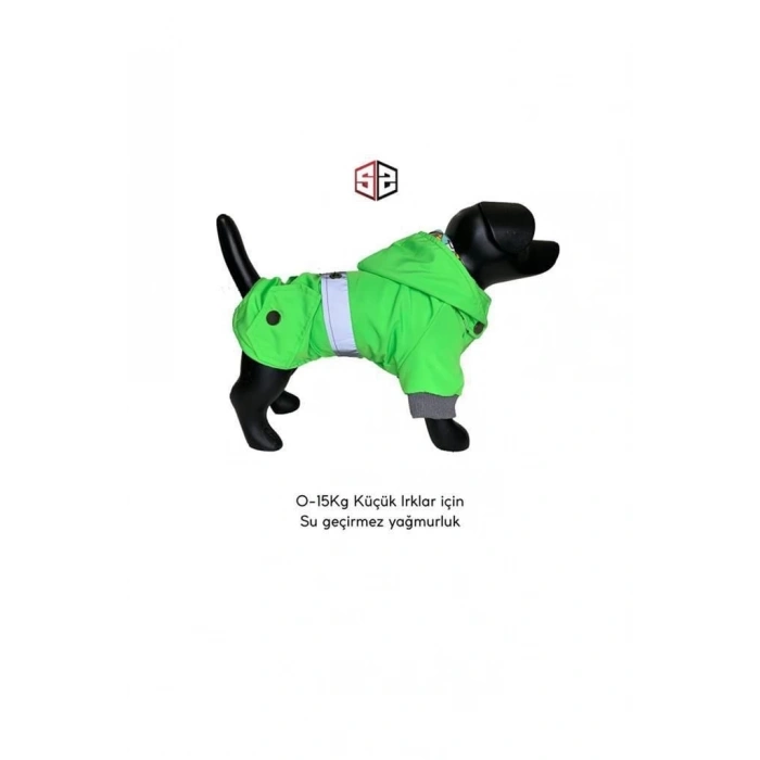 Su Geçirmez Yeşil Yağmurluk Köpek Kıyafeti
