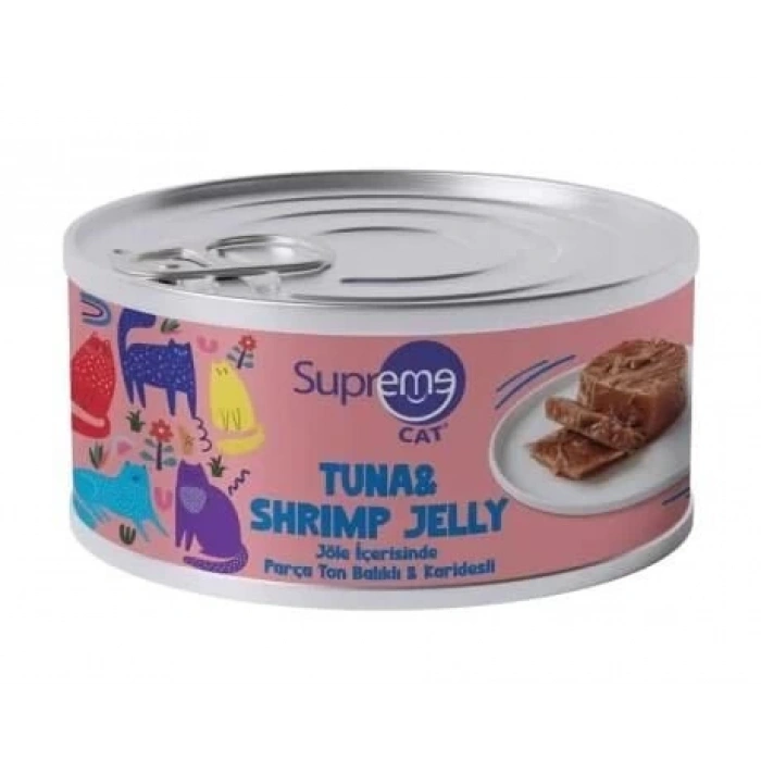 Supreme Cat Parça Etli Ton Balıklı ve Karidesli Yaş Kedi Maması 85 Gr