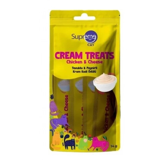 Supreme Cat Tavuklu ve Peynirli Likit Kedi Ödül Maması 4x14 gr