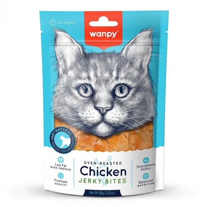 Wanpy Oven Roasted Tavuklu Kıtır Taneli Kedi Ödülü 80 Gr
