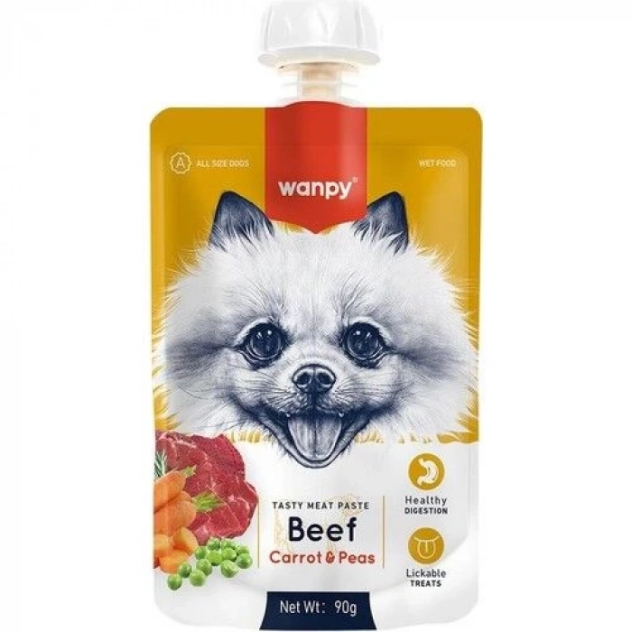 Wanpy Taze Sığır Etli&Havuçlu  Köpek Et Ezmesi 90 gr