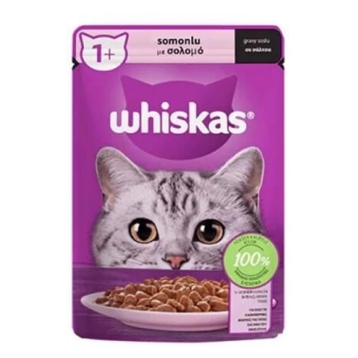 Whiskas Pouch Sos İçinde Somonlu Yetişkin Kedi Konservesi 85gr