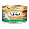 Gourmet Gold Parça Etli Soslu Somonlu Tavuklu Kedi Konservesi 85 Gr