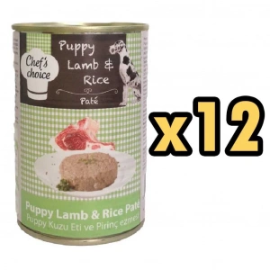 Chefs Choice Kuzulu Pirinçli Ezme Yavru Köpek Konservesi 400Gr 12 Adet
