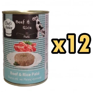 ChefsChoice Biftekli Pirinçli Ezme Köpek Konservesi 400 Gr 12 Adet