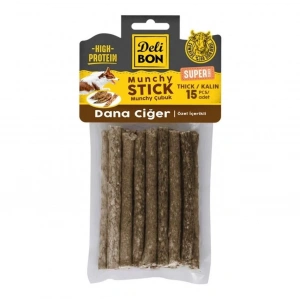 Delibon Süper Munchy Çubuk Dana Ciğerli Köpek Çiğneme Kemiği Kalın 15li