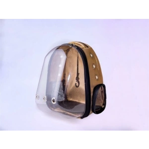 Evox Şeffaf Astronot Kedi Köpek Taşıma Çantası Gold