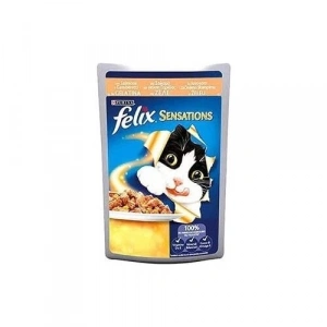 Felix Pouch Sensations Jellies Somon ve Karidesli Yaş Kedi Maması 85 Gr