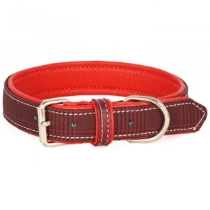 Flip Ekose Yumuşak Doku Köpek Boyun Tasması Bordo 48 cm