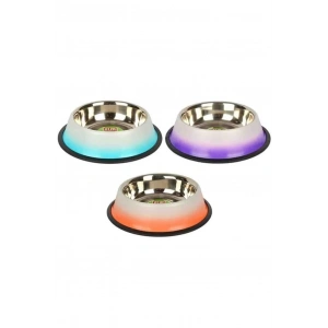 Flip Kaymaz Tabanlı Çift Renkli Çelik Mama Kabı 480 ml