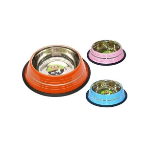 Flip Kedi ve Köpekler İçin Şeritli Mama ve Su Kabı 16 Oz.  480ml