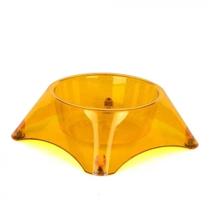 Flip Yuvarlak Mama Kabı Simli Sarı