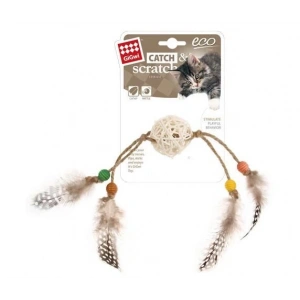 Gigwi Ahşap Toplu Kahverengi Tüylü Kedi Oyuncagı