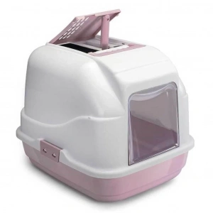 Imac Easy Cat Filtreli Kapalı Kedi Tuvalet Kabı Pembe/Beyaz