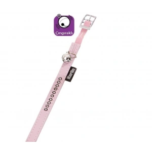 Karlie Deri Taşlı Kedi Boyun Tasması Xsmall 30cm/11Mm Toz Pembe