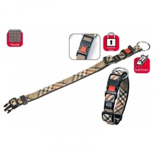 Karlie Kilitli Fosforlu Köpek Boyun Tasması 45-65cm/35mm Bej Large