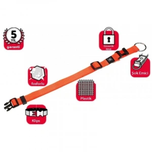 Karlie Kilitli Köpek Boyun Tasması 35-40cm/15mm TuruncuSmall