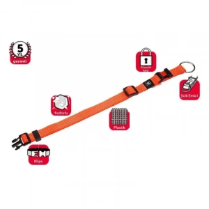 Karlie Kilitli Köpek Boyun Tasması 40-55cm/15mm Turuncu Medium