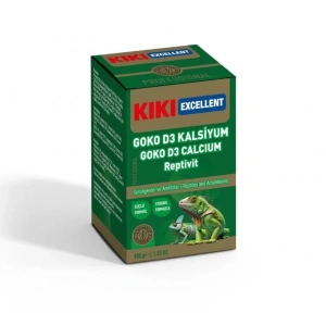 Kiki Excellent Sürüngen ve Amfibiler İçin Goko D3 kalsiyum Tozu 100 Gr