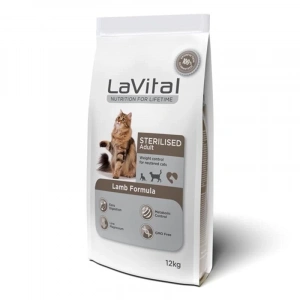 LaVital Kilo Kontrolü için Kuzulu Kısırlaştırılmış Kedi Maması 12kg