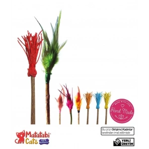 Matatabi Cats Tüylü Püsküllü Çubuk ve Süpürge Kedi Oyuncağı