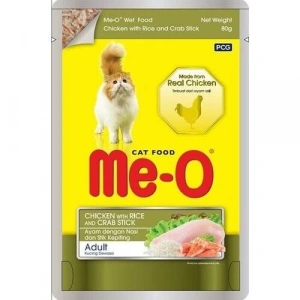 Meo Pouch Tavuklu Pirinçli Ve Yengeçli Kedi Konservesi 80 Gr