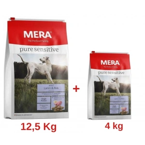 Mera Pure Sensitive Lamb Rice Kuzulu Köpek Maması 12,5 Kg + 4 Kg Ufak Paket Hediye