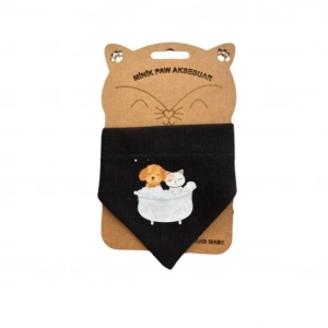 Minik Paw Siyah Köpek Desenli Fular