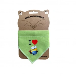 Minik Paw Yeşil Minions Desenli Fular