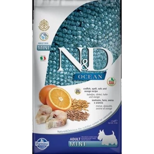 ND Az Tahıllı Balıklı Portakallı Yetişkin Mini Köpek Maması 2,5 Kg