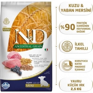 Nd Az Tahıllı Kuzulu Yavru Mini Köpek Maması 2,5 Kg