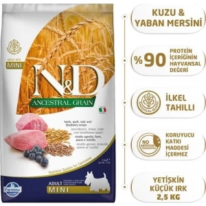 Nd Az Tahıllı Kuzulu Yetişkin Mini Köpek Maması 2,5 Kg