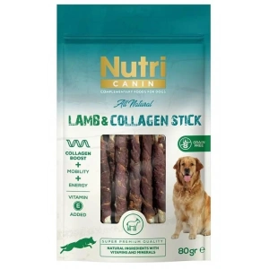 Nutri Canin Kuzu Eti Sargılı Kolajen Çubuk Tahılsız Köpek Et Ödülü 80 Gr