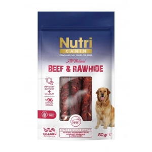 Nutri Canin Rawhide Dana Eti Sarılı Kemik Köpek Ödülü 80 Gr