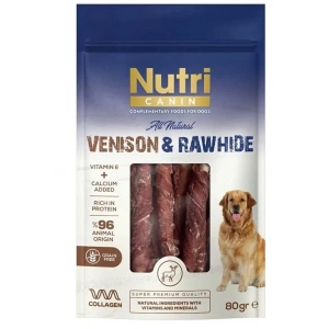 Nutri Canin Rawhide Geyik Eti Sargılı Kemik Köpek Ödülü 80 Gr.