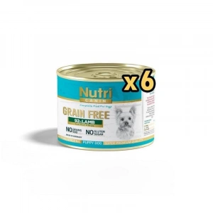 Nutri Canin Tahılsız Kuzu Etli Yaş Yavru Köpek Maması 200 gr (6 Adet)