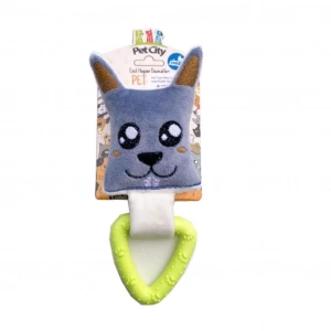 Pet Toys Peluş Diş Kaşıyıcı Sesli Köpek Oyuncağı (Açık Gri Köpek)