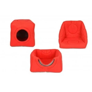 Petpretty Üç Fonksiyonlu Kumaş Yuva Kırmızı Yatak 42x42x40 cm