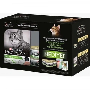 Proplan Somonlu Kısır Kedi Maması 1,5 Kg ( 3 Adet Kısır Pouch Hediyeli )