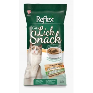 Reflex Lick Snack Peynir Ciğer ve Sosisli Sıvı Kedi Ödül Maması 15gr 8li