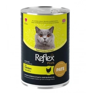 Reflex Plust Pate İçinde Et Parçacıklı Tavuklu Kısırlaştırılmış Kedi Konservesi 395 G