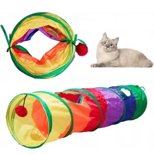 Renkli Kedi Tüneli Düz 123 Cm
