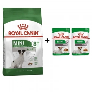 Royal Canin Mini Adult +8 Yaş Yaşlı Köpek Maması 2 kg + 2 Adet Yaş Mama Hediye