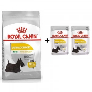 Royal Canin Mini Dermacomfort Yetişkin Köpek Maması 3 Kg + 2 Adet Yaş Mama Hediye