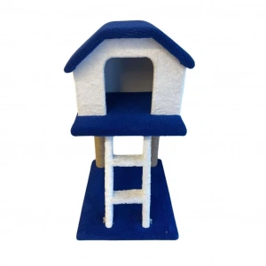 SB Pet Üç Katlı Merdivenli Kedi Evi Koyu Mavi