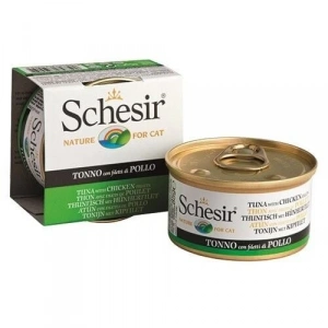 Schesir Ton Balıklı ve Tavuklu Yetişkin Kedi Konservesi 85 gr