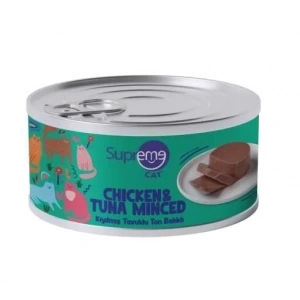 Supreme Cat Kıyılmış Tavuklu ve Ton Balıklı Yaş Kedi Maması 85 Gr