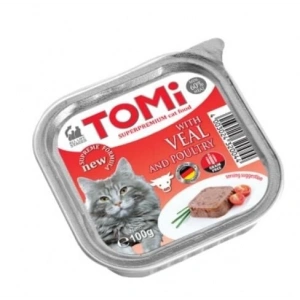 Tomi Pate Dana Etli ve Kümes Hayvanlı Yetişkin Kedi Konservesi 100gr