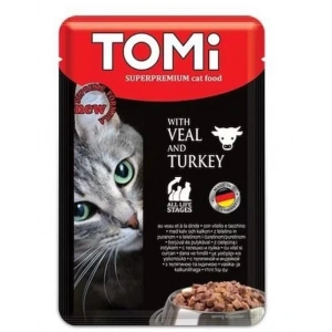 Tomi Pouch Dana Etli ve Hindili Yetişkin Kedi Konservesi 100gr